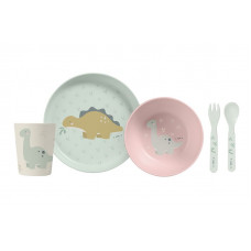 Vajilla 5 pzs. Wild Dinos Bol rosa de Saro